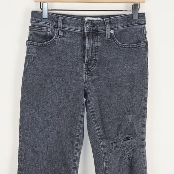 Madewell Mid Rise Perfect Vintage Straight Rosella Wash Black Jeans 26 Petite - Picture 2 of 12